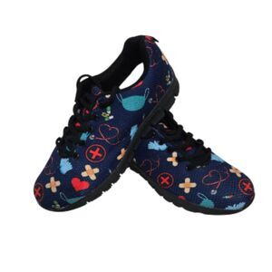 Nurse Print Sneakers Men 7 Women 9 Blue Unique Lightweight